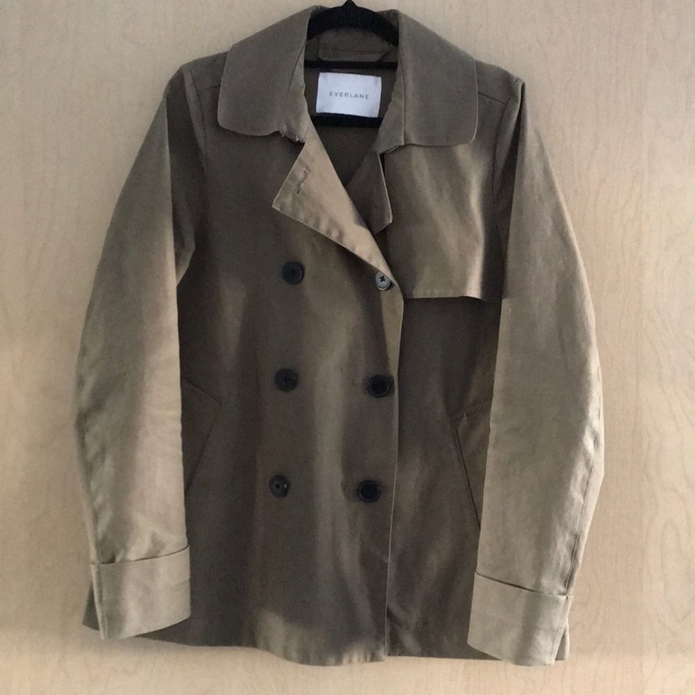 Everlane Swing Trench coat jacket in Sage green - Picture 5 of 8